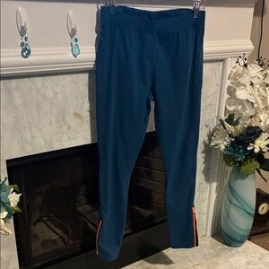 Baleaf Blue Leggings with Orange Accents